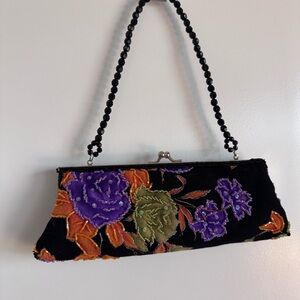 Far Nine vintage 90s beaded bag. All beads attached. 
9 x 4 x 2. Statement bag.
